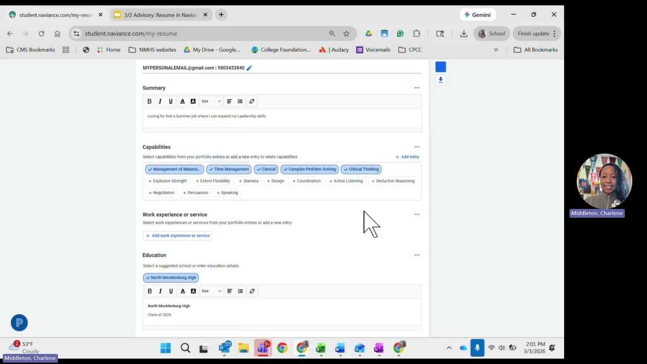 Creating a Resume in Naviance