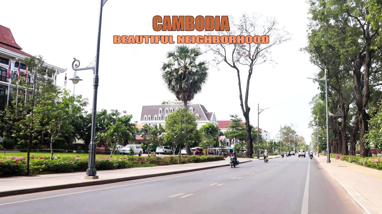 Relaxing Ride Through a Beautiful Neighborhood in Siem Reap Cambodia: Road trip- Mr Lee Village Tour