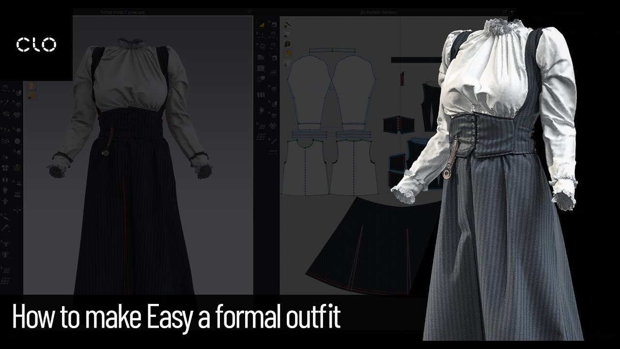 How to make Easy a Formal woman outfit in CLO3D 7.2