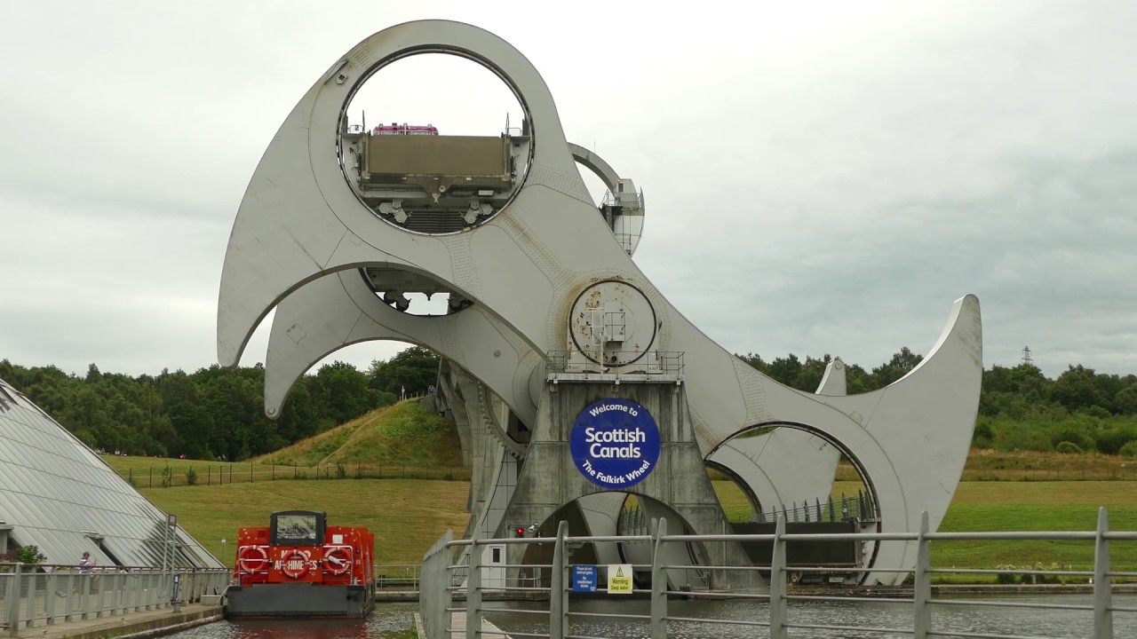 Falkirk wheel - hajólift Skóciában 4K