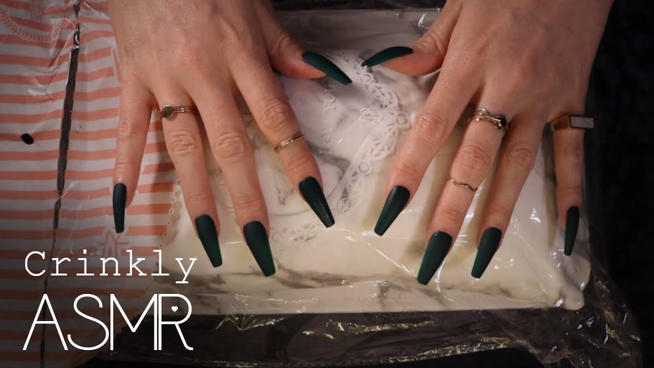 ASMR Crinkly nail care SHEIN haul (🎧 soft spoken, crinkles, tapping)