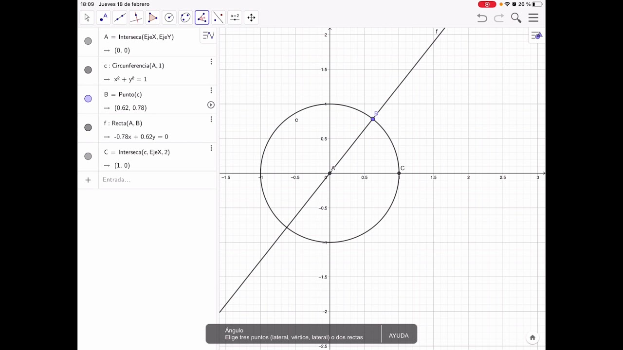 Razones trigonométricas con Geogebra