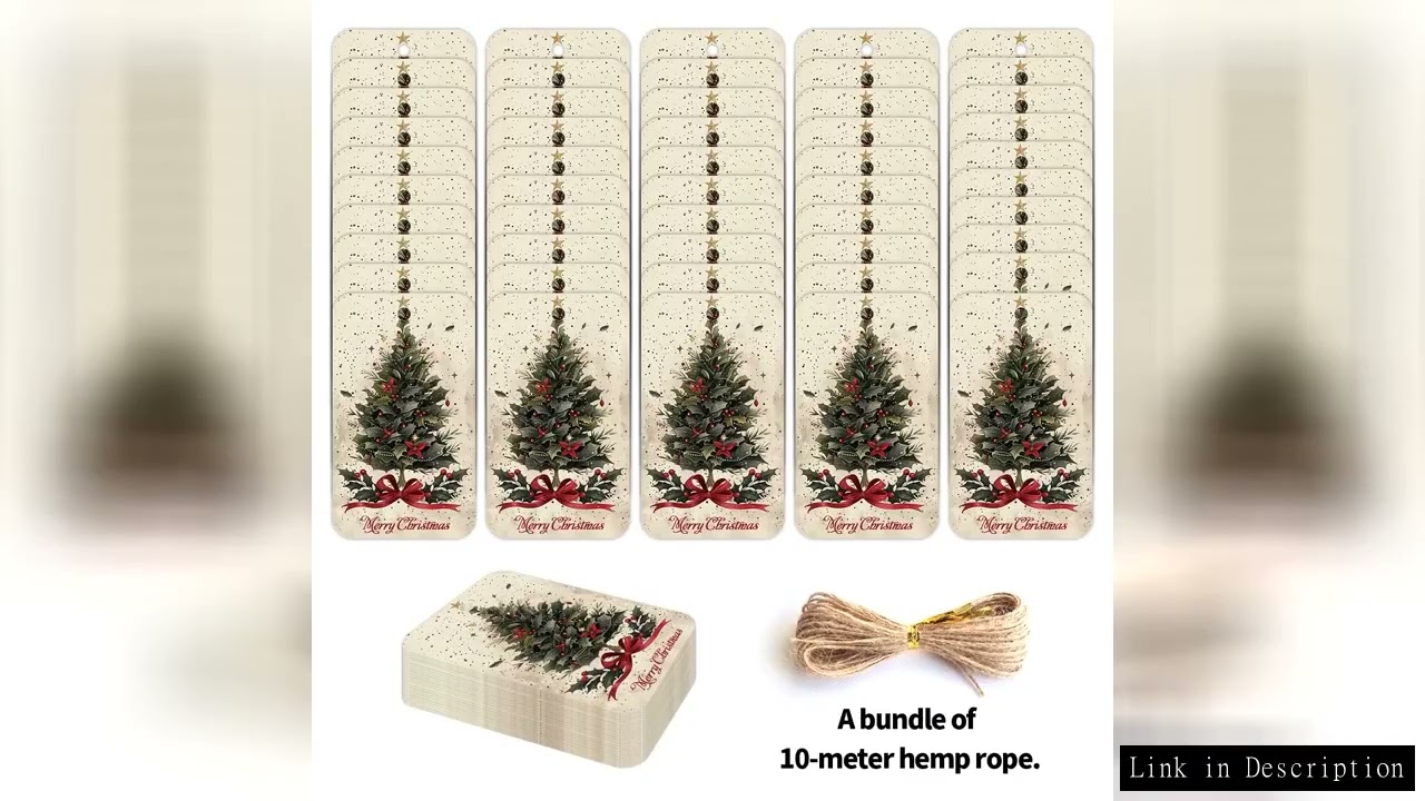50pcs Vintage Style Christmas Ornament Tags,Christmas Gift Cards,Hanging Labels For Xmas Tree Decor,
