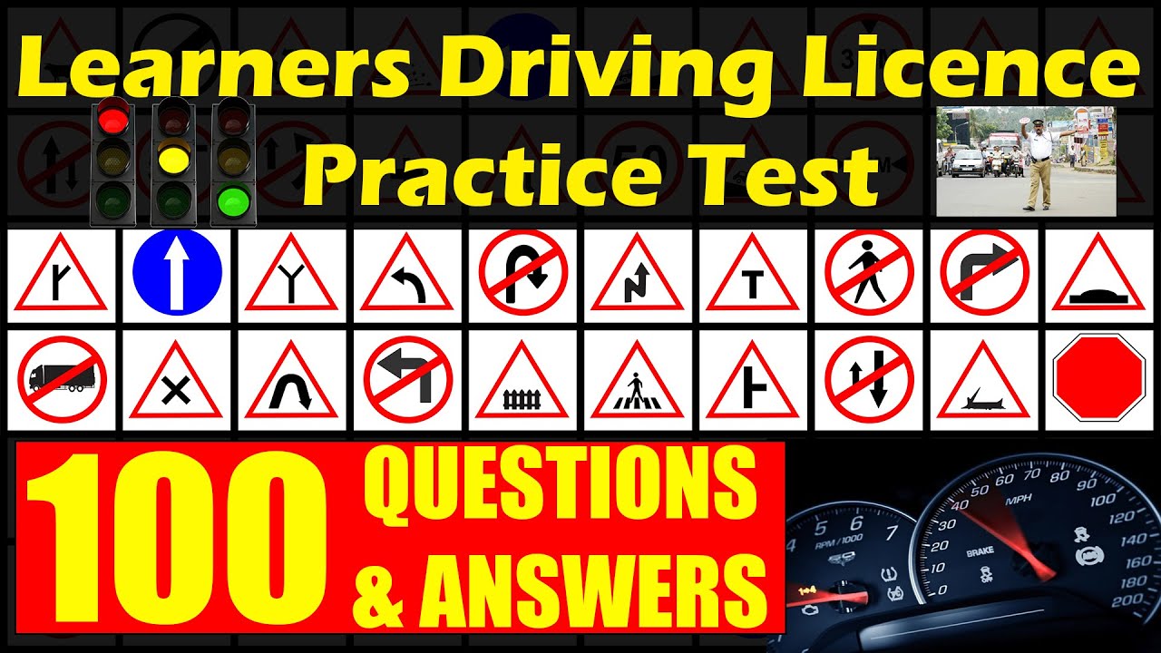 Indian Driving License Test | 100 Important Questions and Answers | LLR Practice Test in English