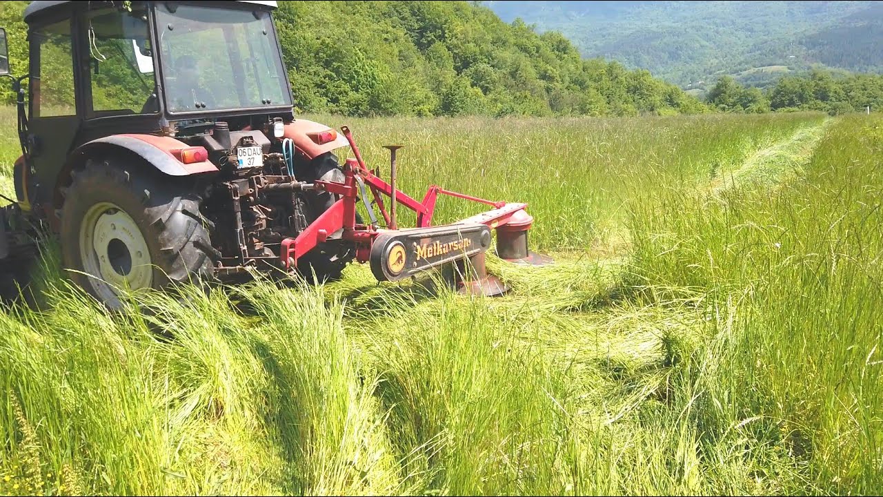 Tambur Çayır Biçme Makinası ile Ot Biçme