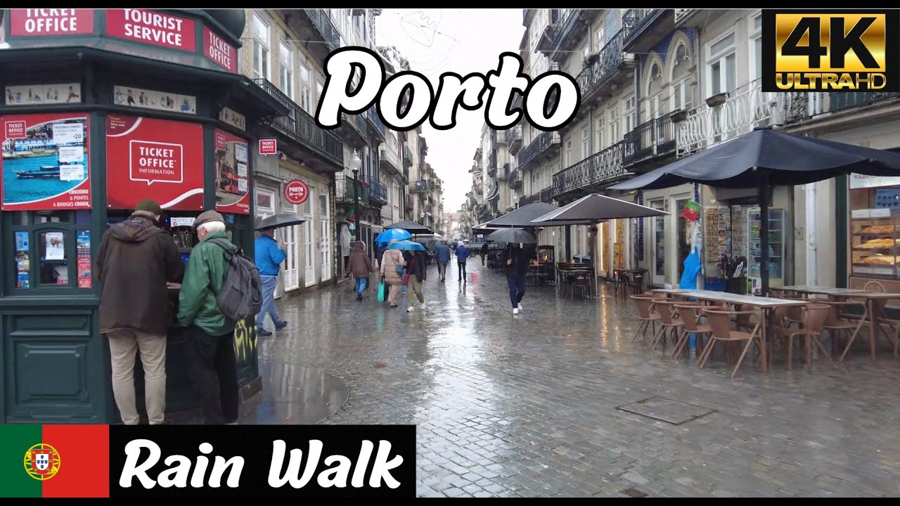 Porto | City Centre | Portugal 4K Rain Walk
