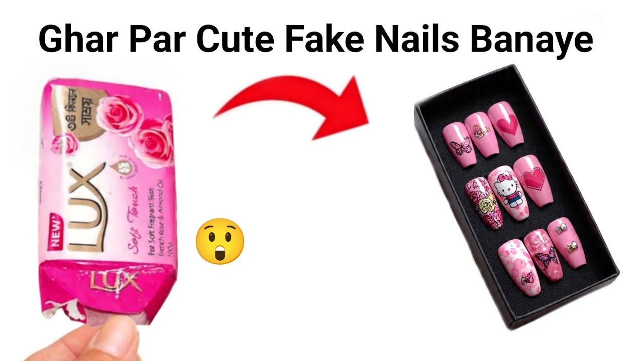 DIY Nail Extensions 😍🥰/how to make nail extensions at home/homemade fake nails