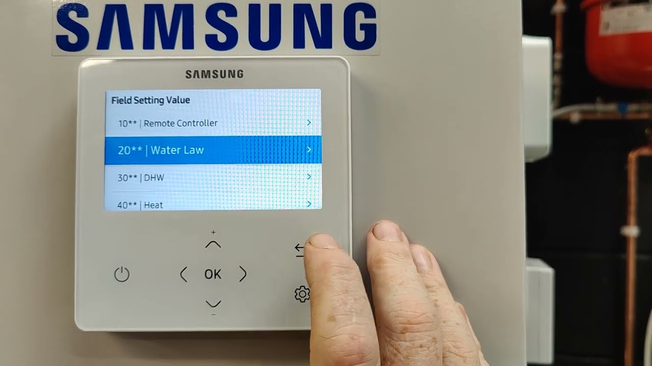 Samsung air source heat pump gen 6 how to set weather compensation see notes re 1.36