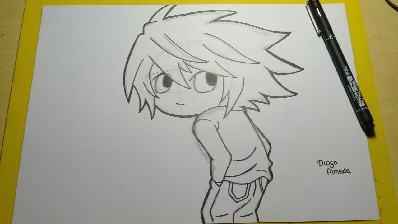 TUTORIAL COMO DESENHAR o L do DEATH NOTE passo a passo