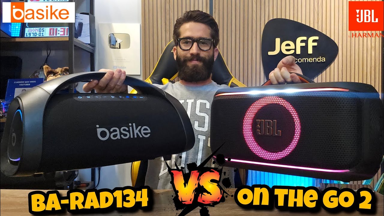 BASIKE BA-RAD134 300W Vs JBL ON THE GO 2 100W: Qual é a melhor caixa de som? (Comparativo)