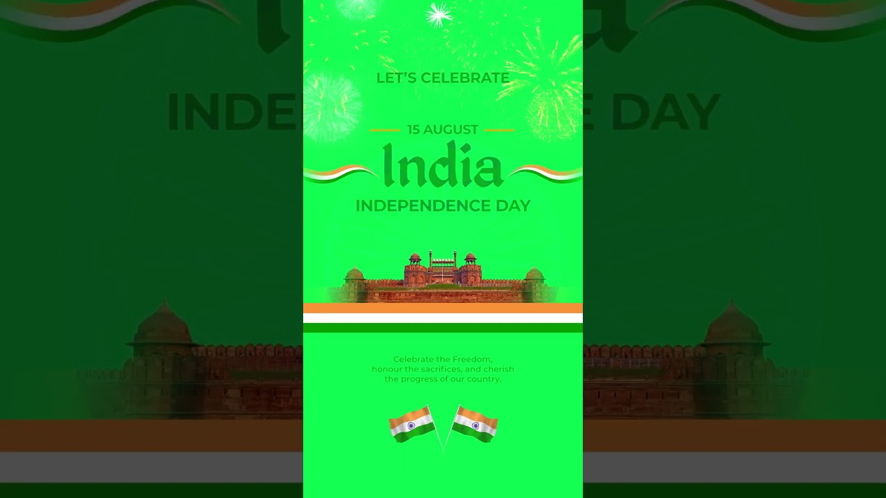 happy independence day Animation Video 4k I happy independence day green screen #animation #green
