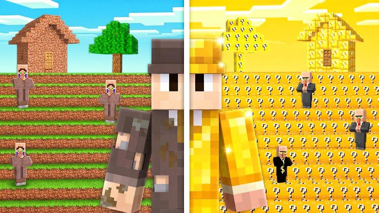 DOŁĄCZYŁEM DO CYWILIZACJI LUCKY BLOCK W MINECRAFT...