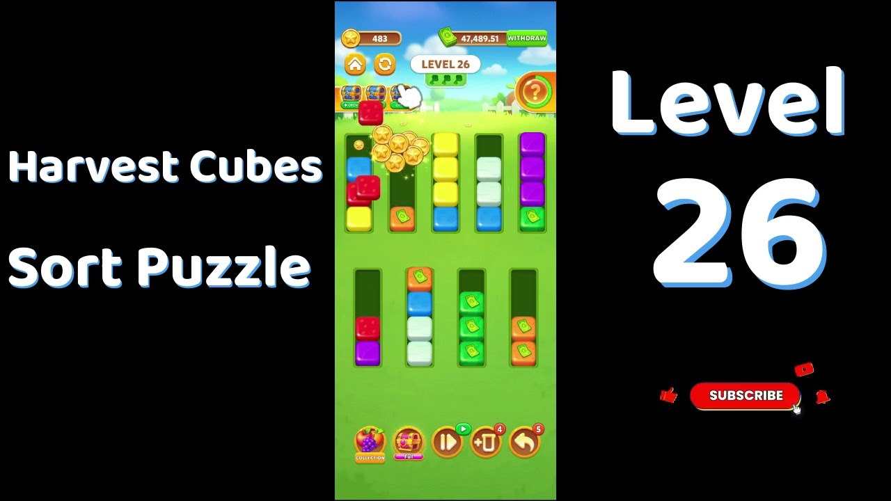 Harvest Cubes Sort Puzzle Level 26 Walkthrough 🌽🧠 | Relaxing Sort Game | Go Answer
