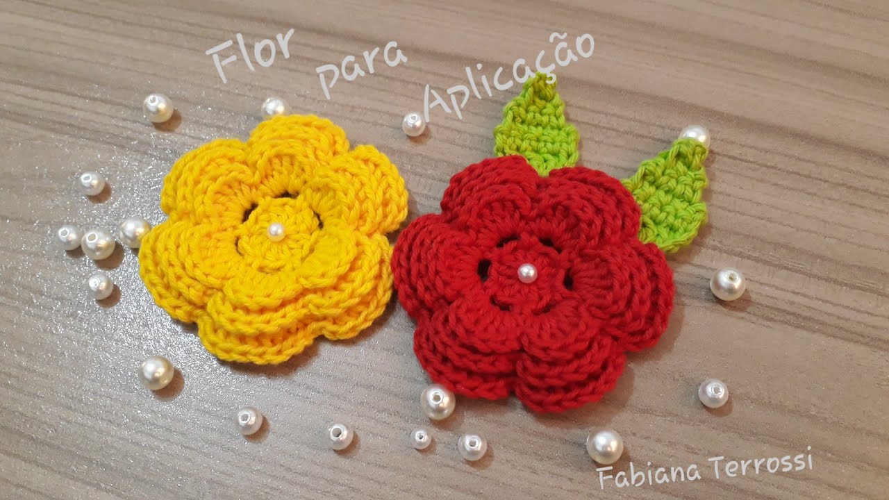 Flor em crochê para aplicação 🌺