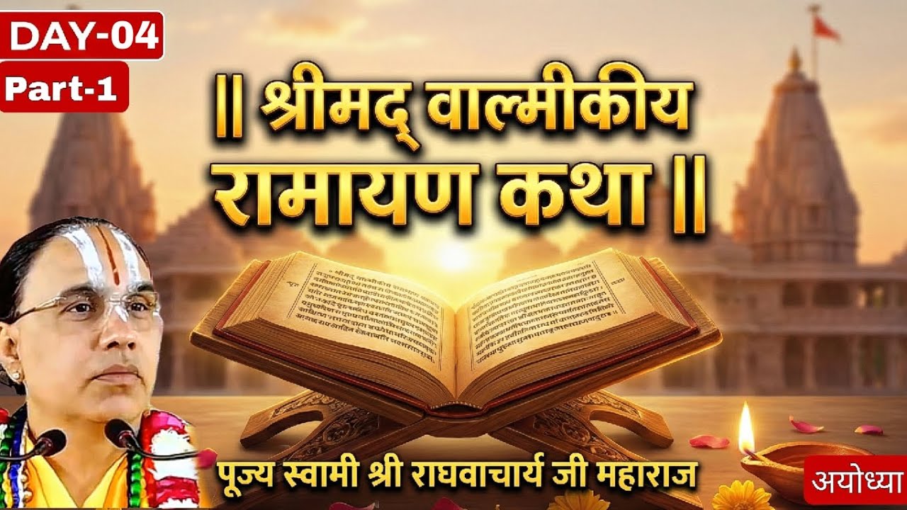 Day 4 | श्रीमद् वाल्मीकीय रामायण कथा Part-1 | पूज्य स्वामी श्री राघवाचार्य जी महाराज 🙏🚩