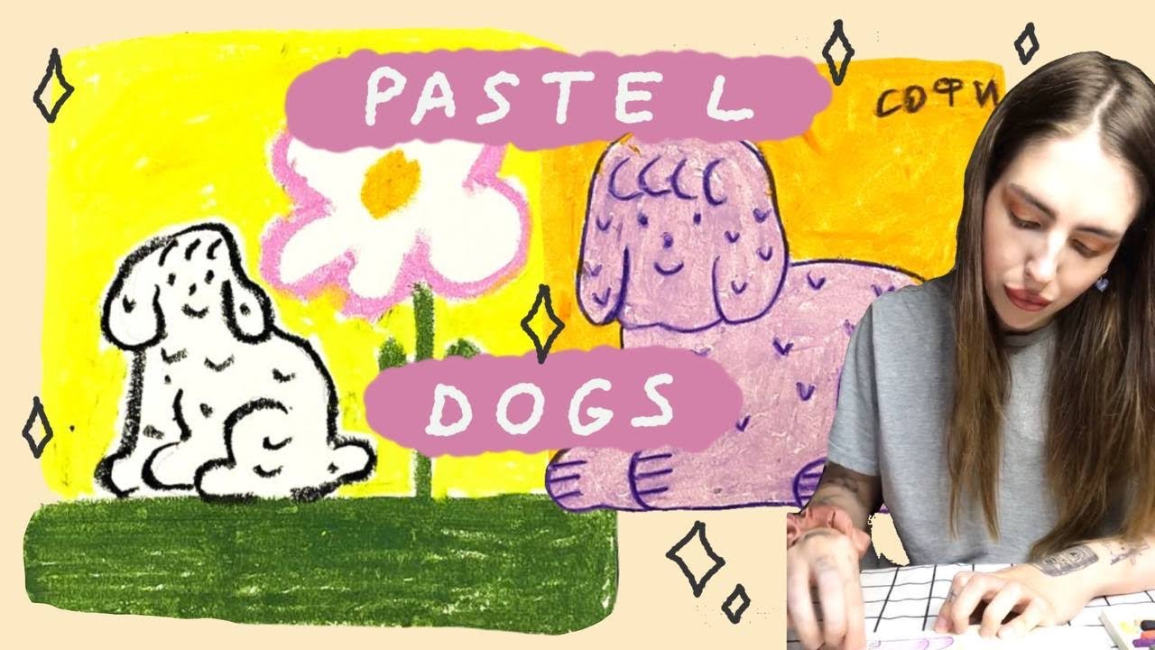 Weekly practice #13: Dogs and pastel | рисую масляной пастелью 🐶💖