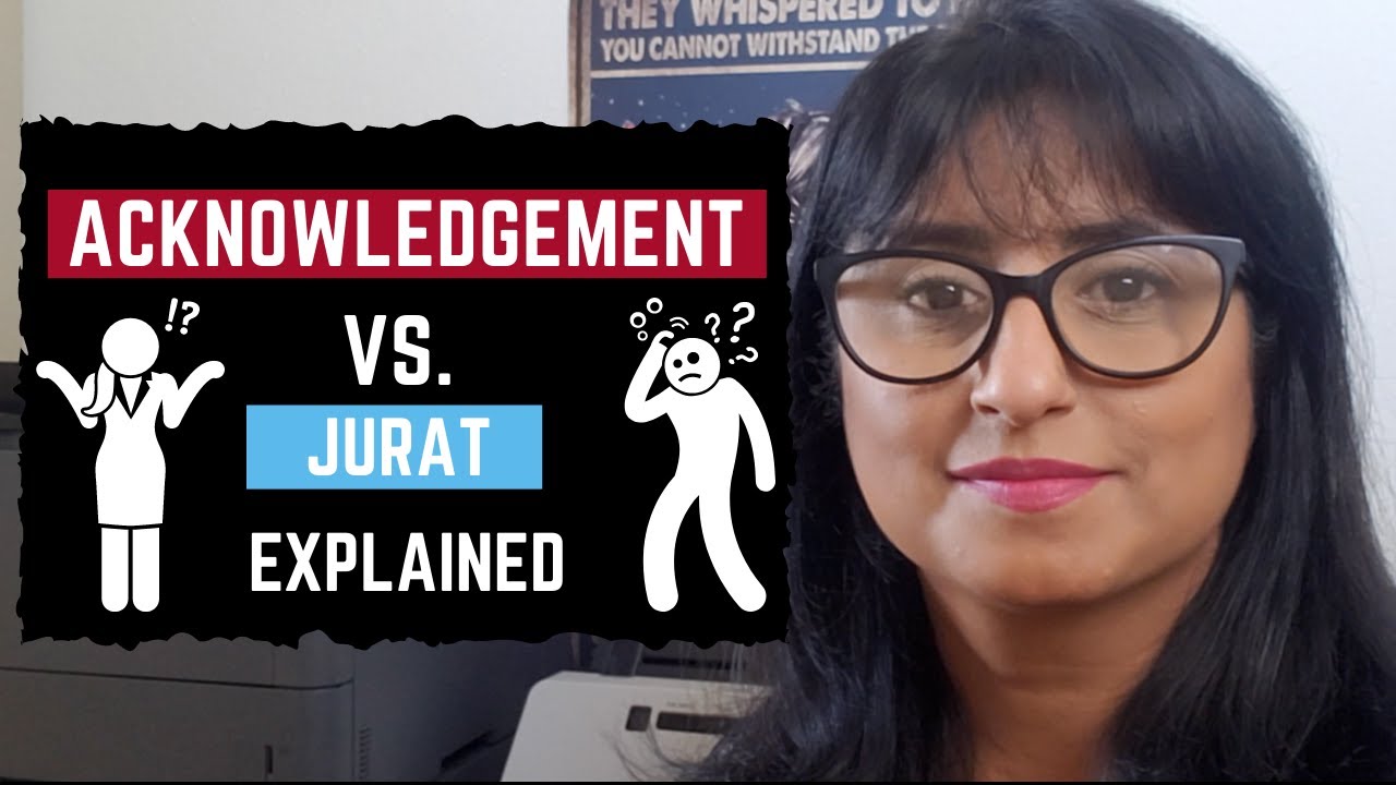 Acknowledgement vs. Jurat Certificate Notary Public