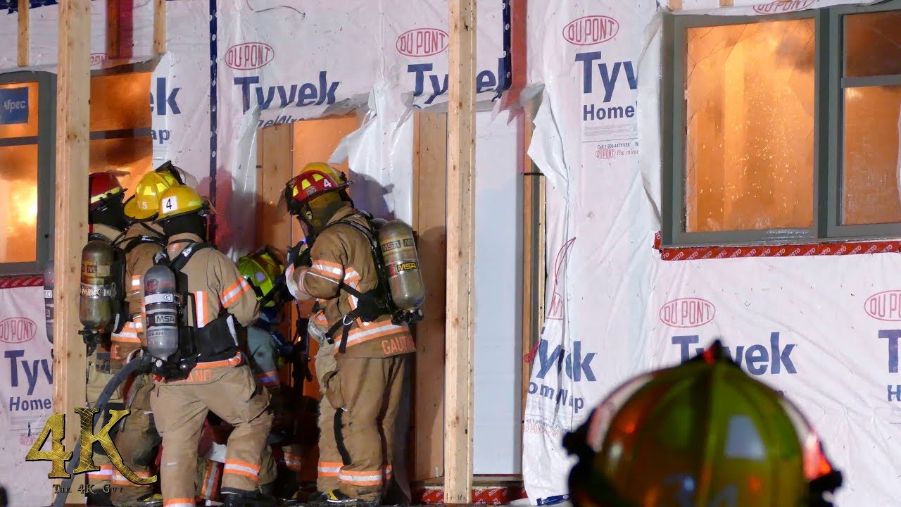 St-Eustache: Édifice en construction en feu / Building under construction on fire 4-16-2018