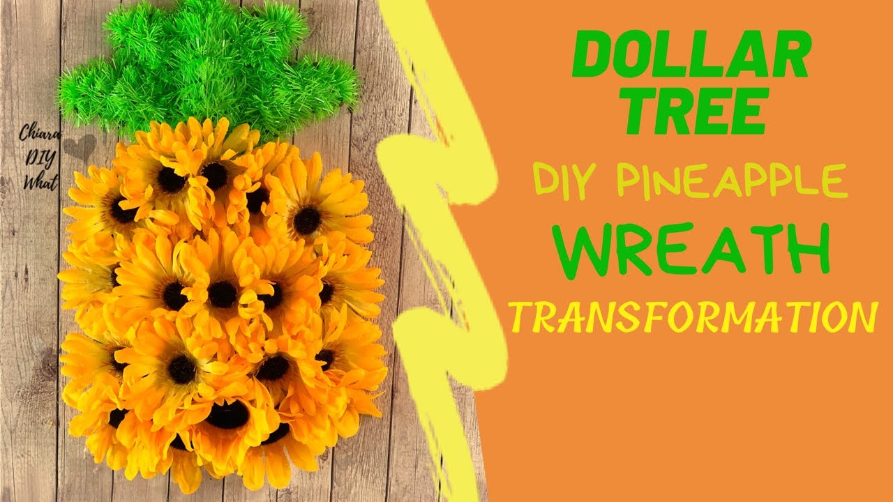 Dollar Tree DIY Pineapple Wreath Transformation