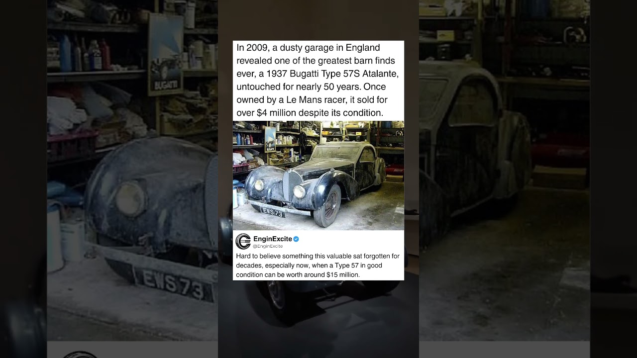 The $4 Million Barn Find Bugatti Hidden in a Garage for 50 Years #car #bugatti
