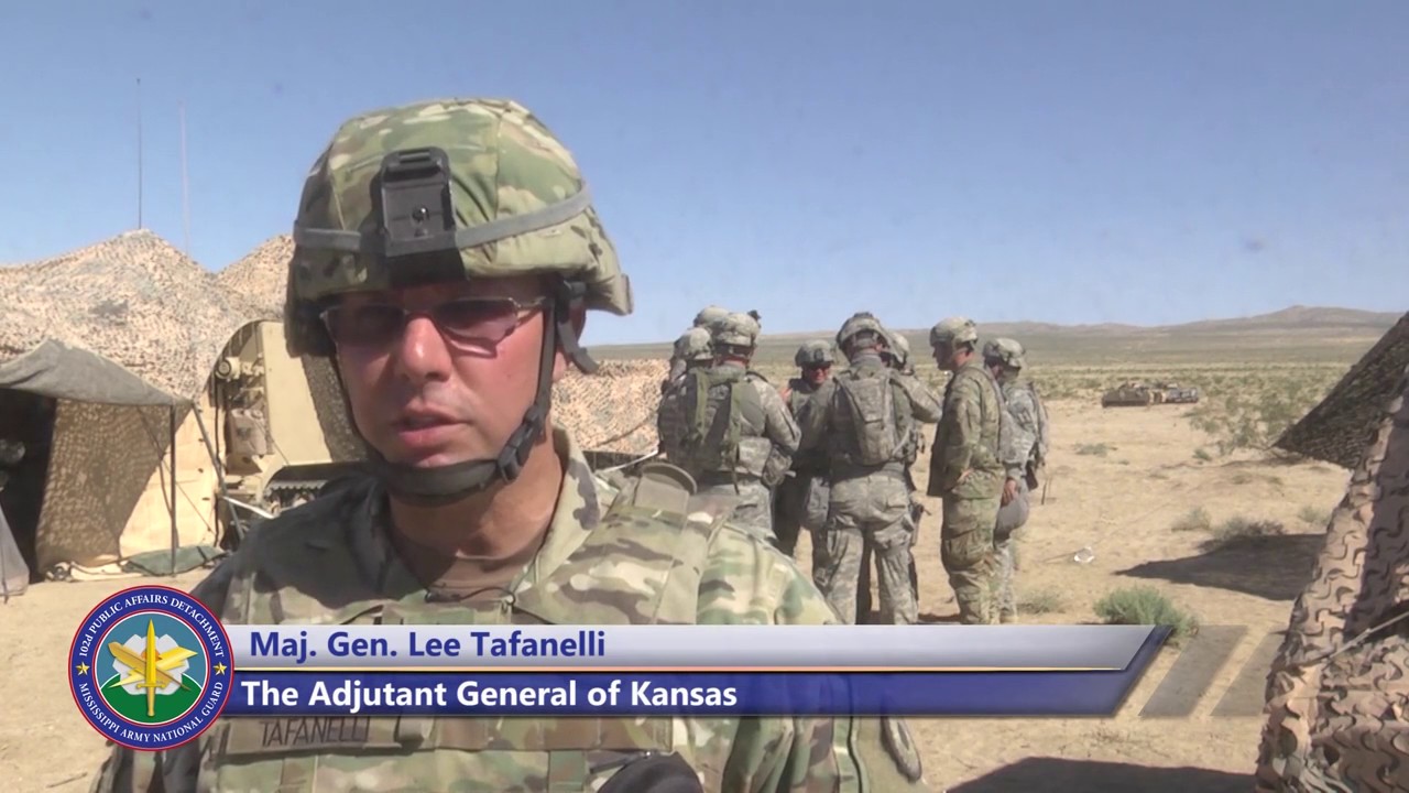 The Adjutant General of Kansas visits his Troops at Fort Irwin's National Training Center