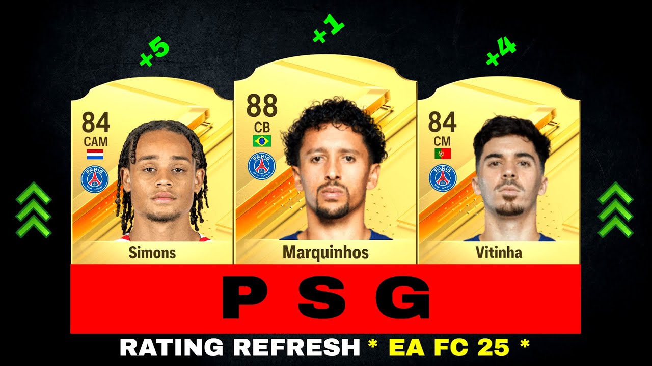EA FC 25 | NEW PSG PLAYER RATINGS !!! | (FIFA25) 🔥😱ft. Marquinhos , Xavi Simons, Vitinha.