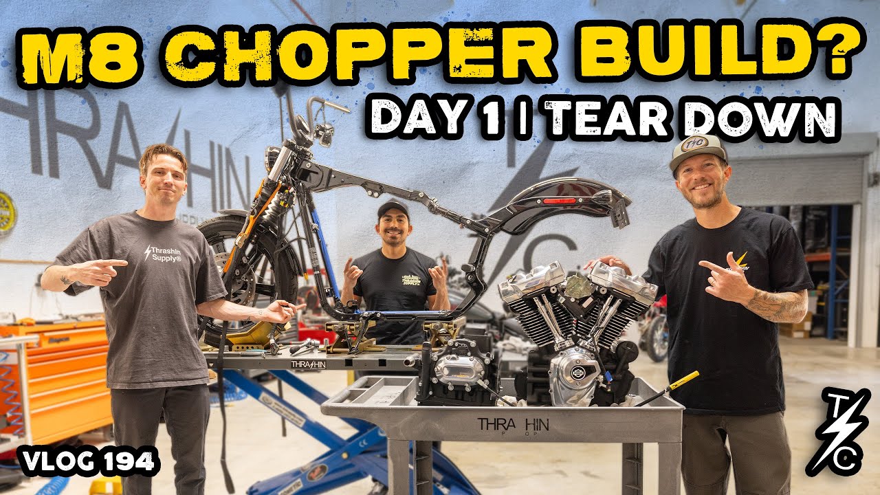 M8 Chopper Build Day 1 | Tearing Apart the Street Bob! - Vlog 194