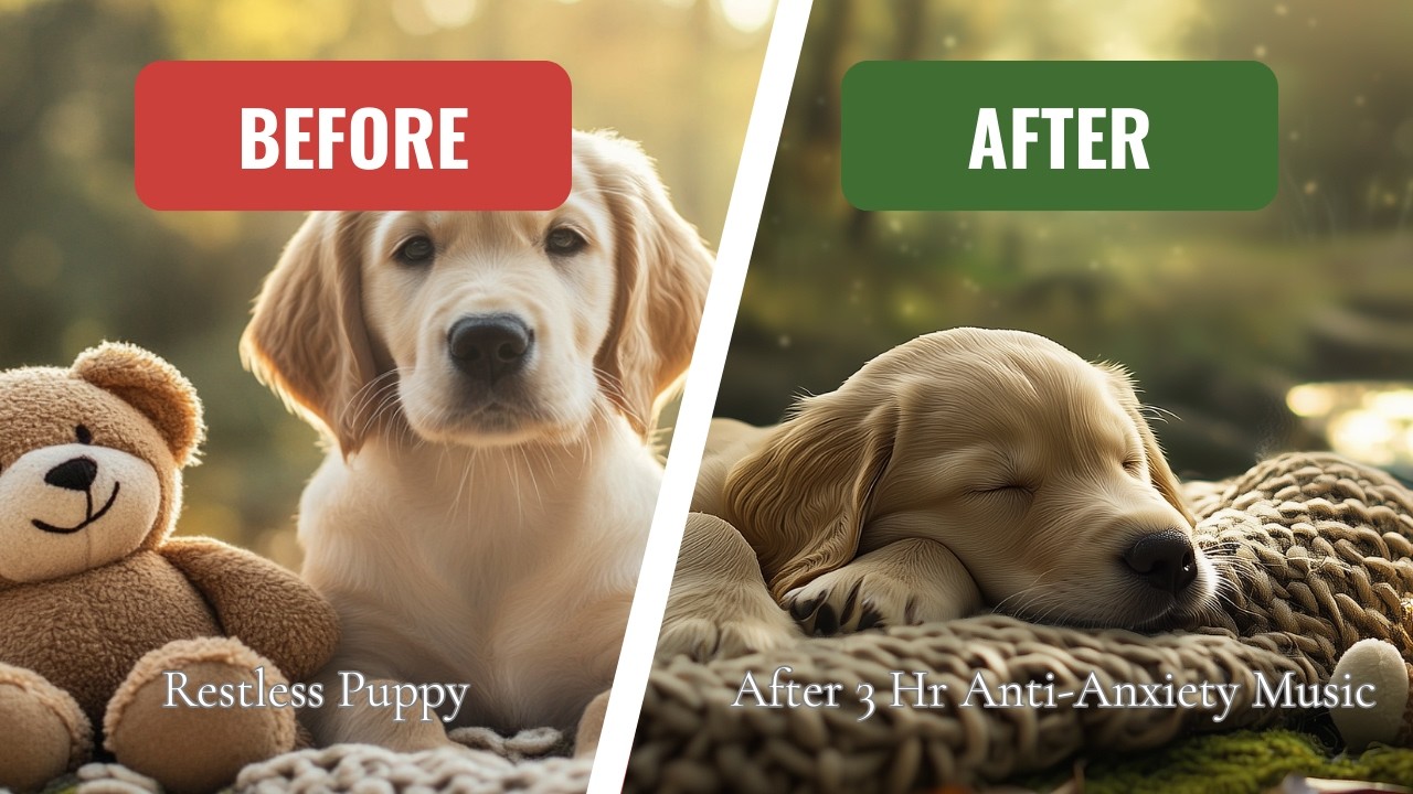 3 Hour Anxiety Relief for Dogs & Puppies 🐶 | Calming Music for Dogs | 犬の不安解消・睡眠用リラックス音楽（3時間）