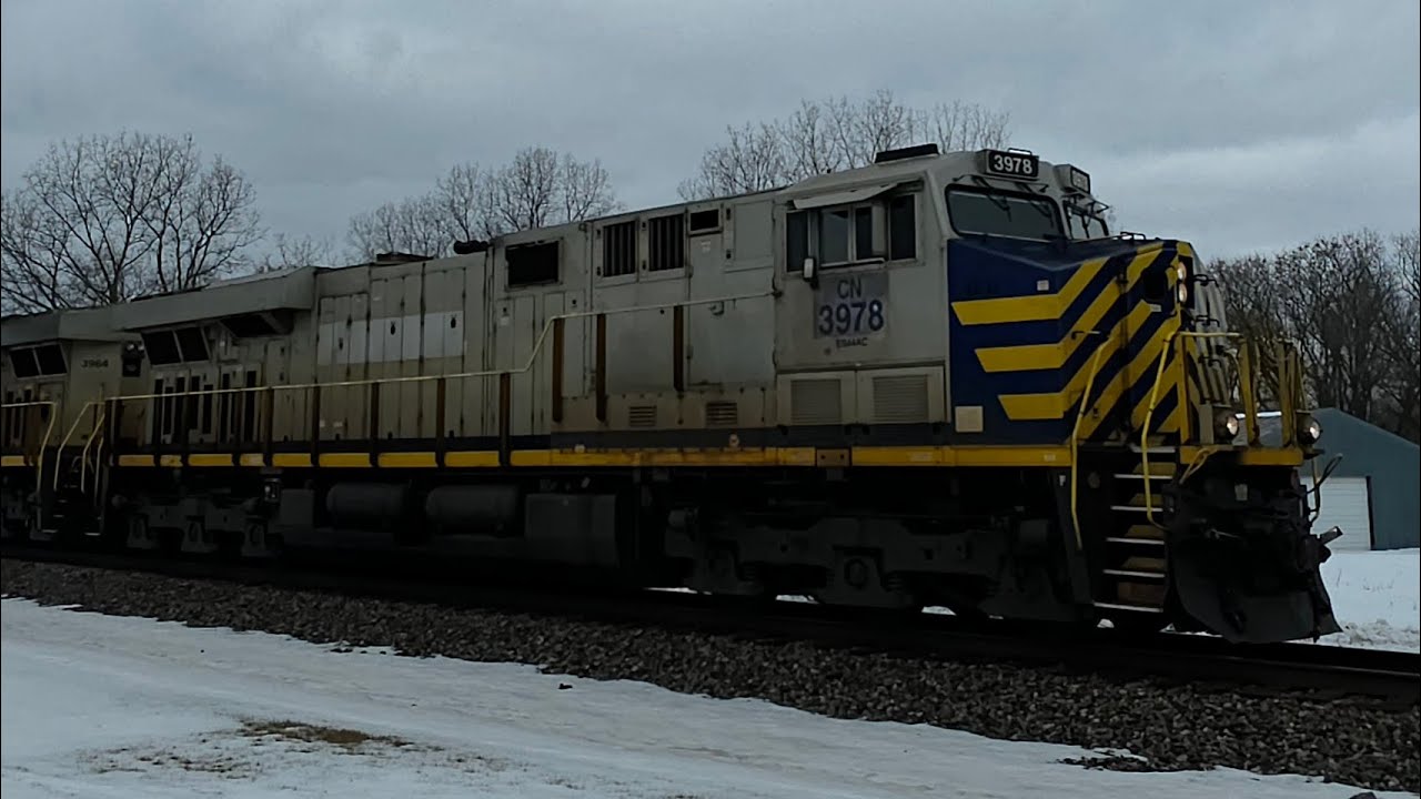 Canadian national eastbound A492 3978+3964 Bancroft Michigan February 11 2026 