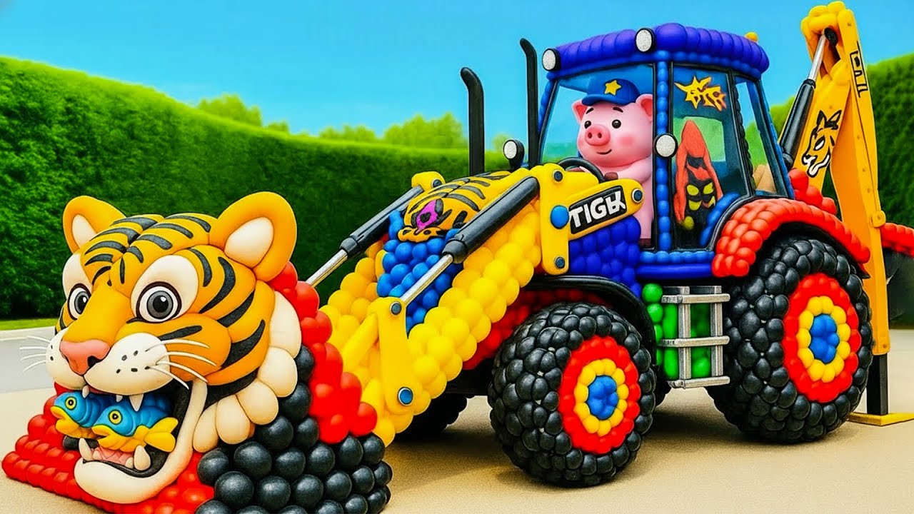 Талисман-помощник вибрато JCB и Трактор на футбольном поле пользуется популярностью, совместное п...