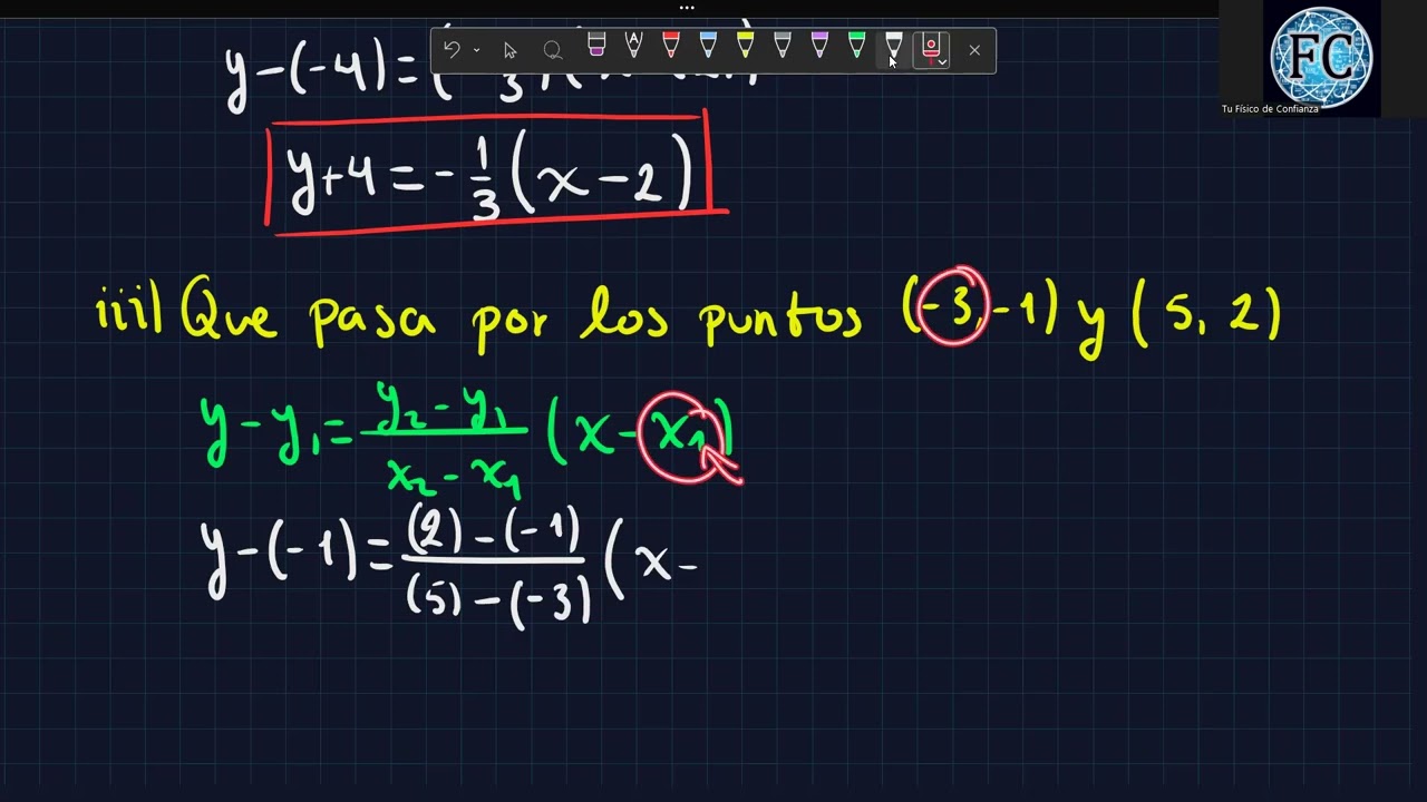Geometría Analítica Preuniversitaria - 11 Ejercicios de la ecuación de la recta