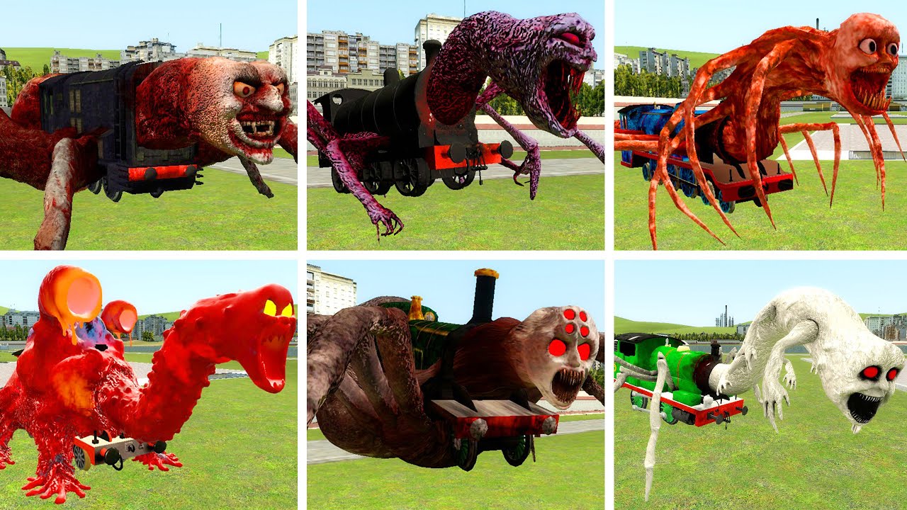 New Nightmare Train Monster Battle: Thomas The Train,James,Diesel,Gordon,Emily,Toby,Percy Douglas