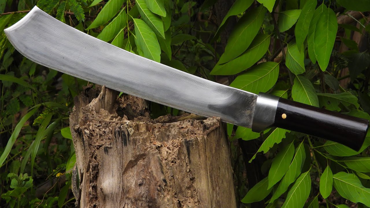 Knife Making - Forged  A Bolo Machete Knife Out of Car Leaf Spring | Sharpest Machete