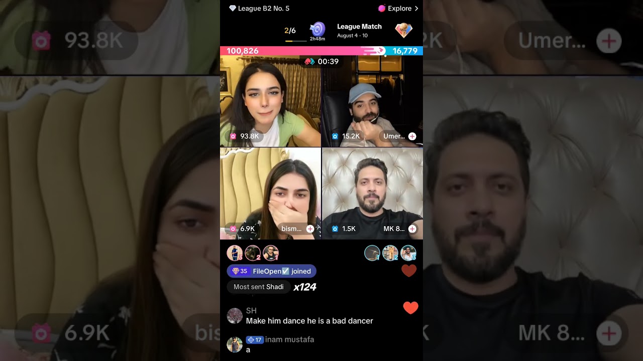 TikTok live match UMER butt vs Alina #tiktoklive #narankagan #live #funny #match #match
