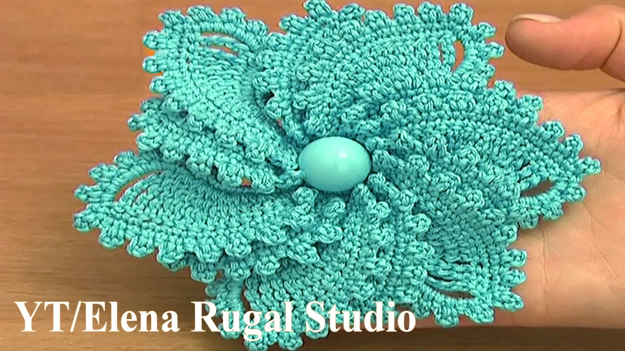 12-Petal Crocheted Spiral Flower