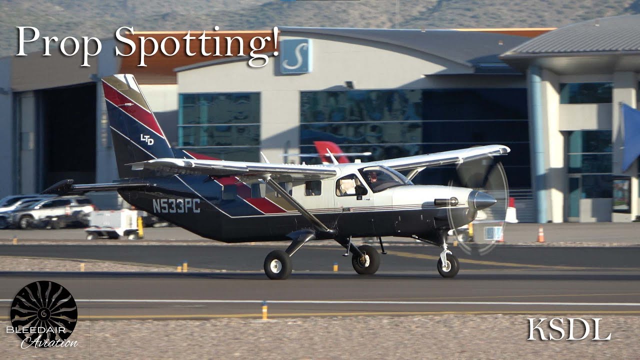 Prop Spotting at Scottsdale (4K) | Plane Spotting | [KSDL\SCF]