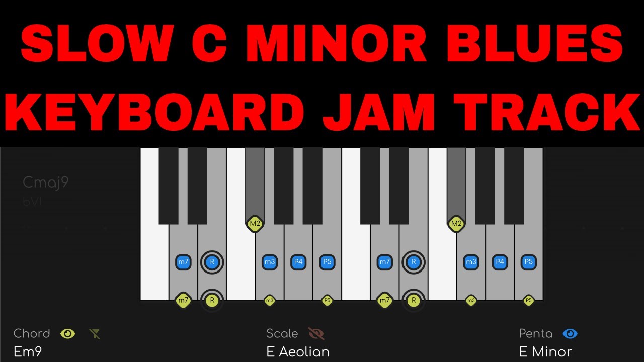 C Minor 12 Bar Blues Jam Track |  Keyboard / Piano / Synth Backing Track (C Minor)