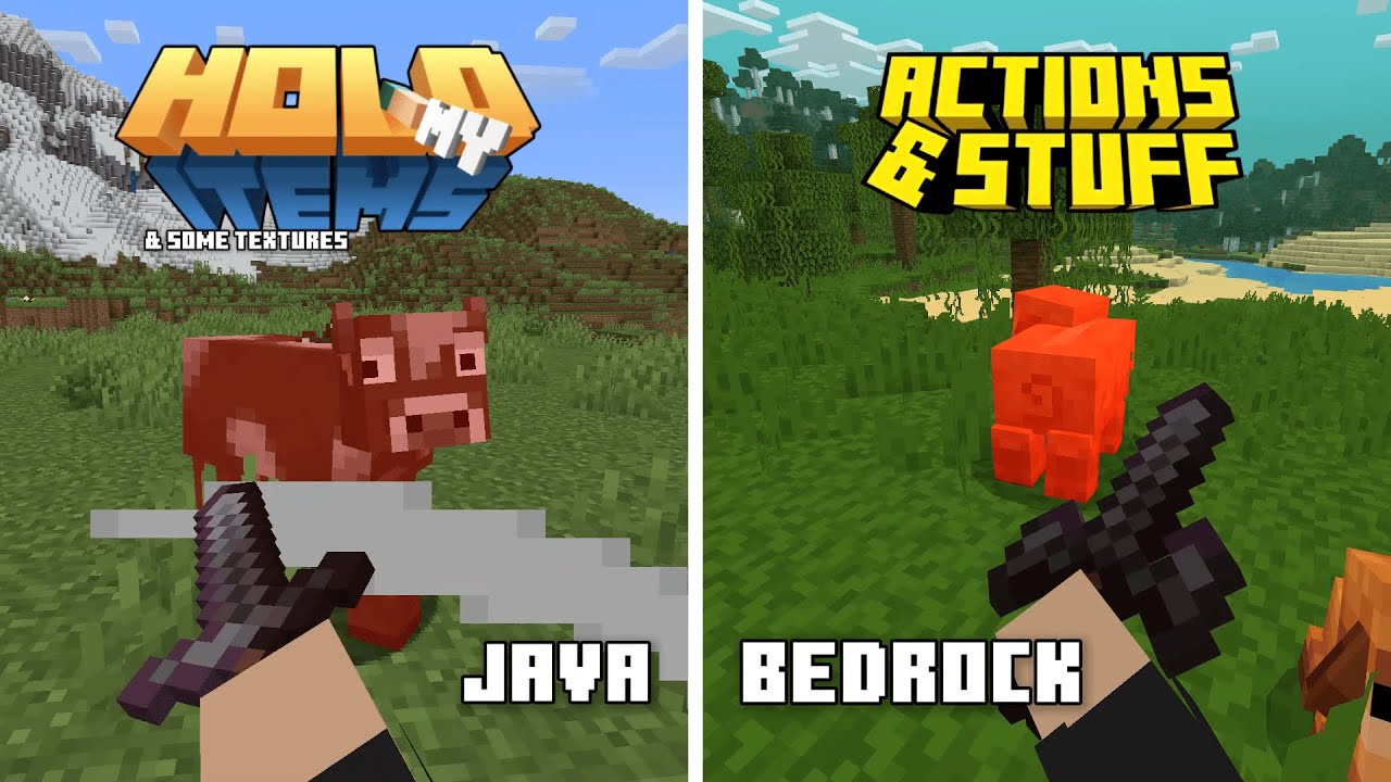 ACTIONS & STUFF Bedrock VS HOLD MY ITEMS Java | Comparison