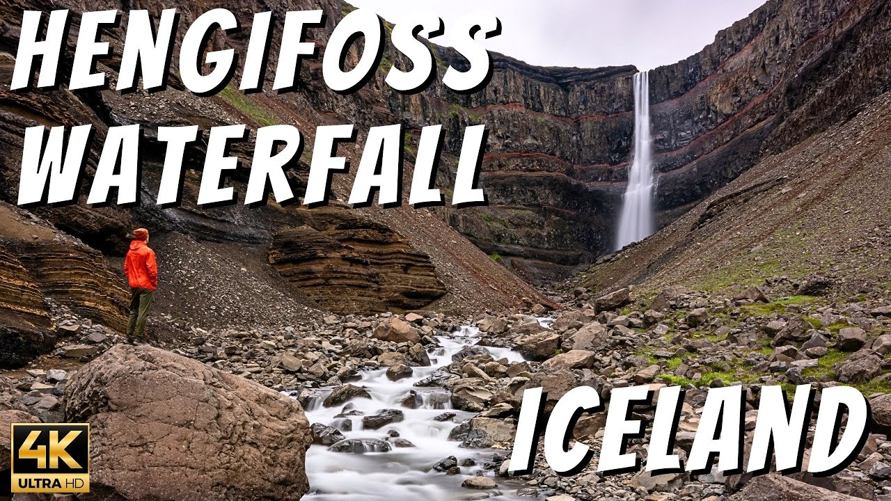 Hengifoss Waterfall Hike | 3rd Highest in Iceland, 4K Cinematic Drone Footage