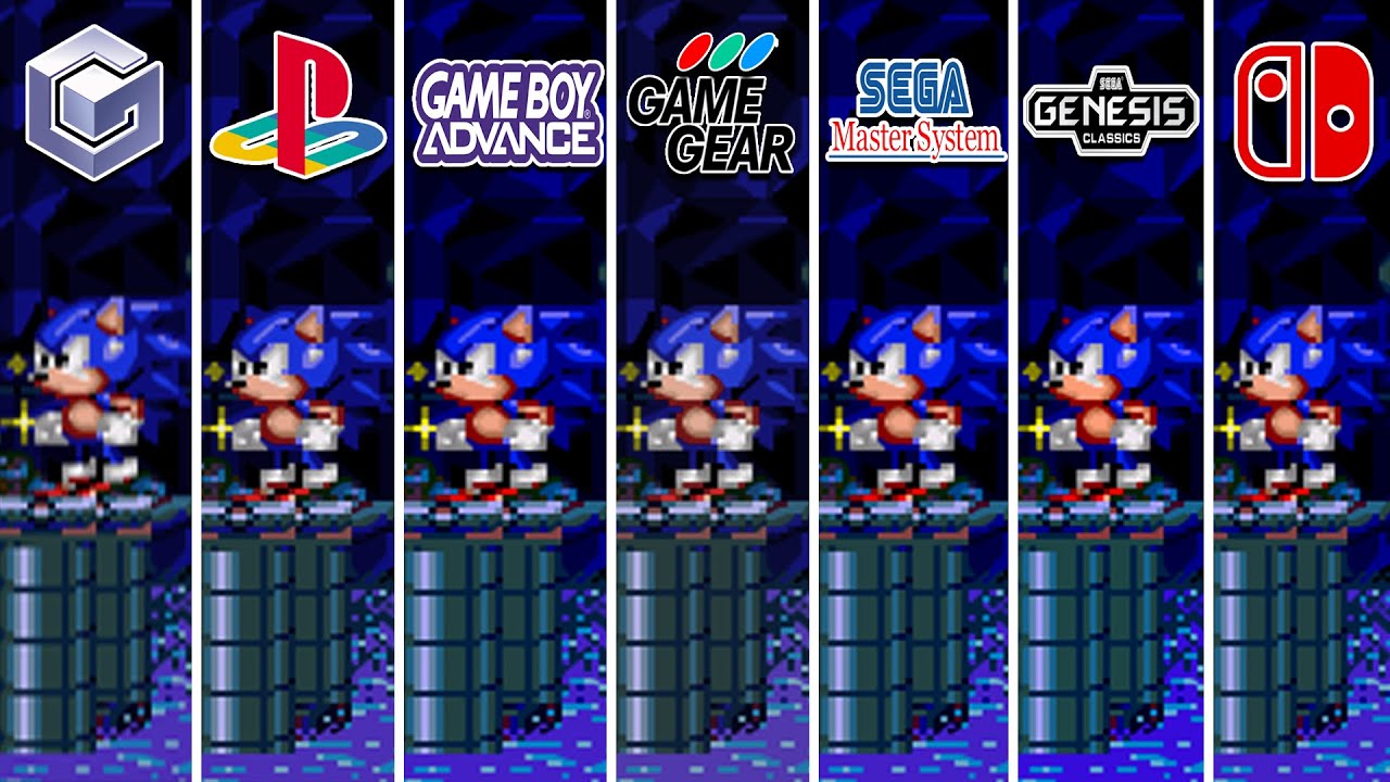 Sonic Spinball (1993) Gamecube vs PS2 vs GBA vs GameGear vs MasterSystem vs Sega genesis vs Switch