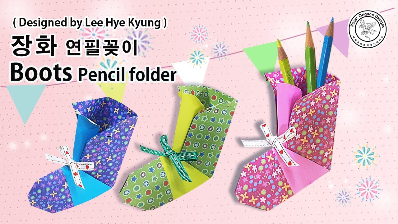 Origami boots,Boots Origami,How to make a origami boots,종이접기장화.부츠종이접기by  Lee Hye Kyung Rosa /이혜경 로사