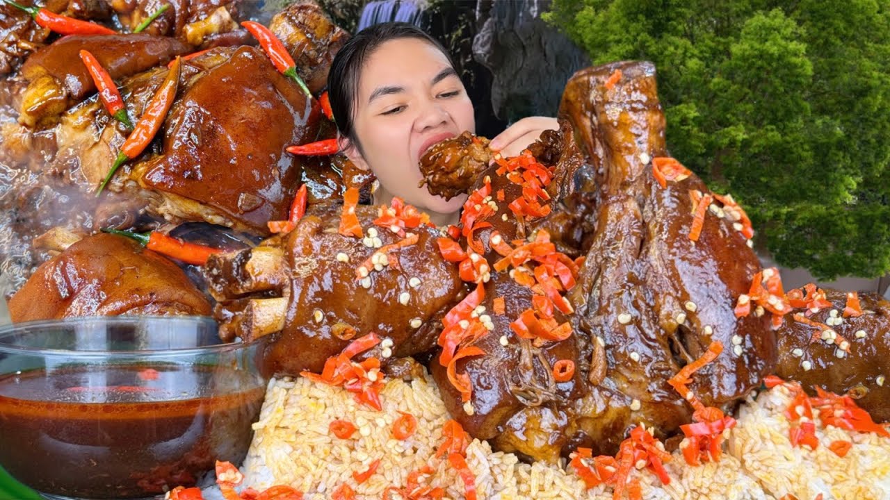 Spicy Pork Pata Asado sa Cola Mukbang Eating Show