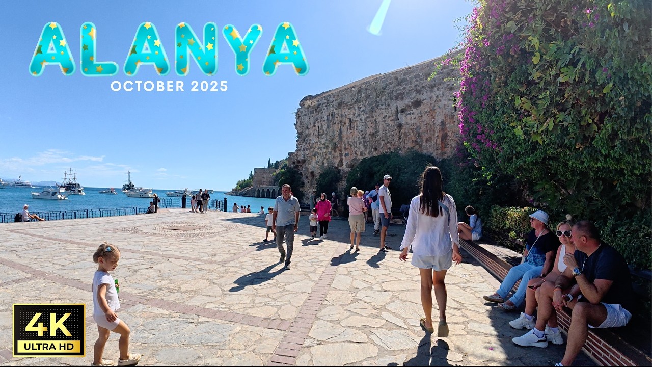 Alanya Harbour & Red Tower Walking Tour | Antalya Turkey | October 6, 2025 [4K HD]