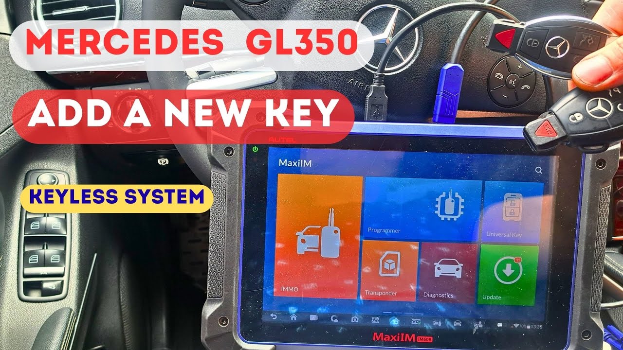 2012 Mercedes GL350 smart key programming by Autel IM608. Add a new  smart key for Mercedes GL350.