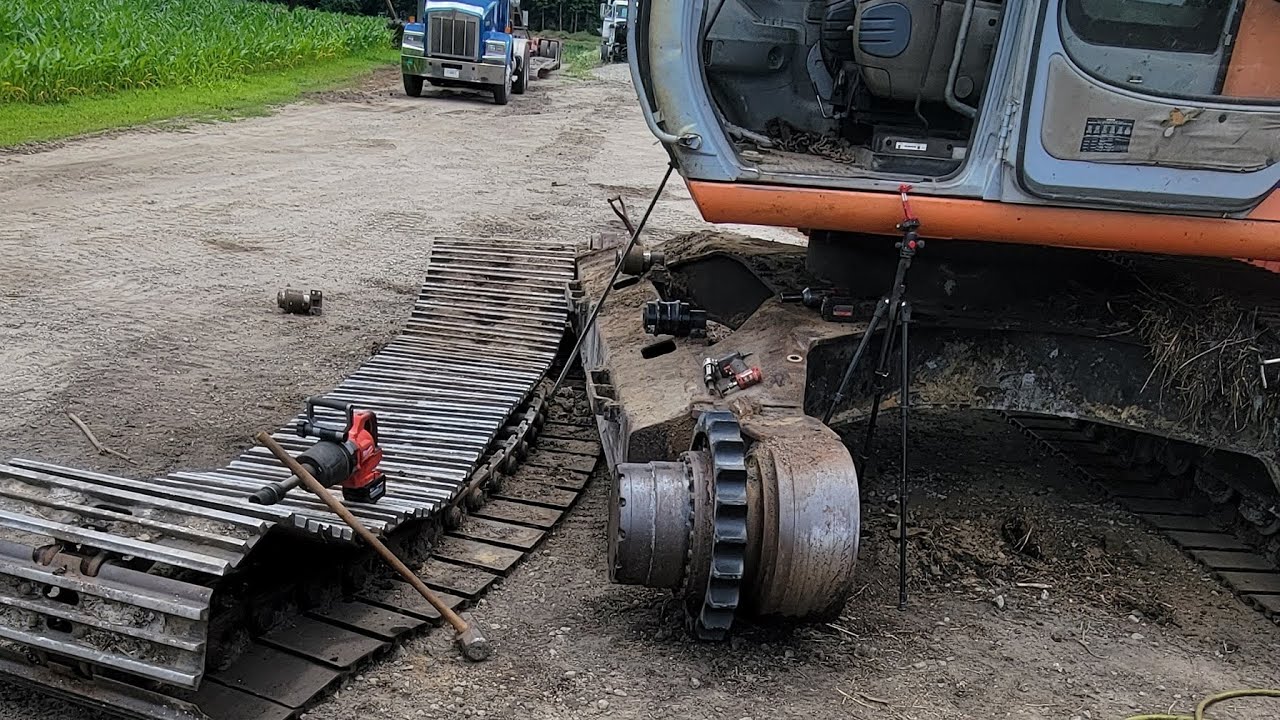 Excavator Shop Work Video! Sprocket And Roller Repair! Part 1