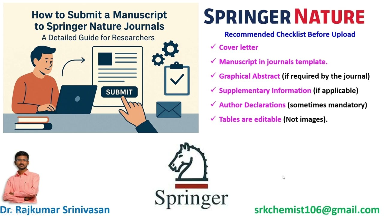 How to Submit a Research Article to Springer Nature Journals | Step-by-Step Tutorial |#Tamil#