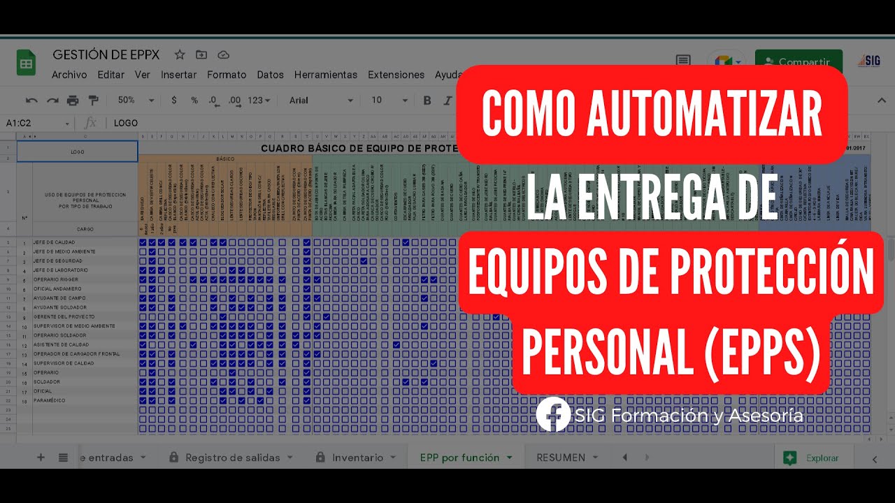Cómo llevar el CONTROL de los EPP/ Sistema de INVENTARIO y ENTREGA de EQUIPOS DE PROTECCIÓN PERSONAL