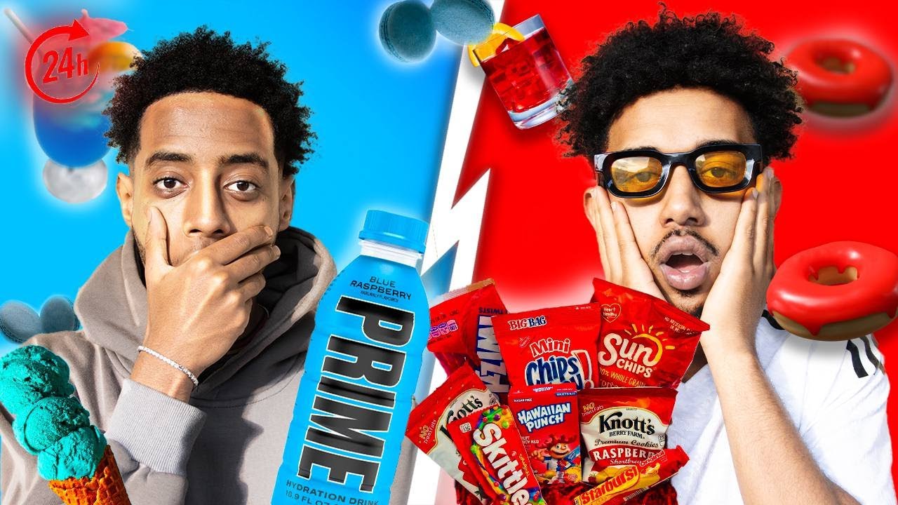 24 ሰዓት ሙሉ አንድ ከለር ምግብ መብላት challenge !!
