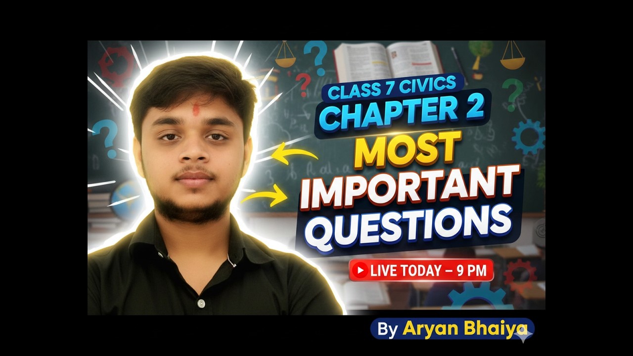 Class 7 Civics Chapter 2 Most Imp.🔥Questions | Role of Govt. in Health | By Aryan Bhaiya | LIVE 9 PM