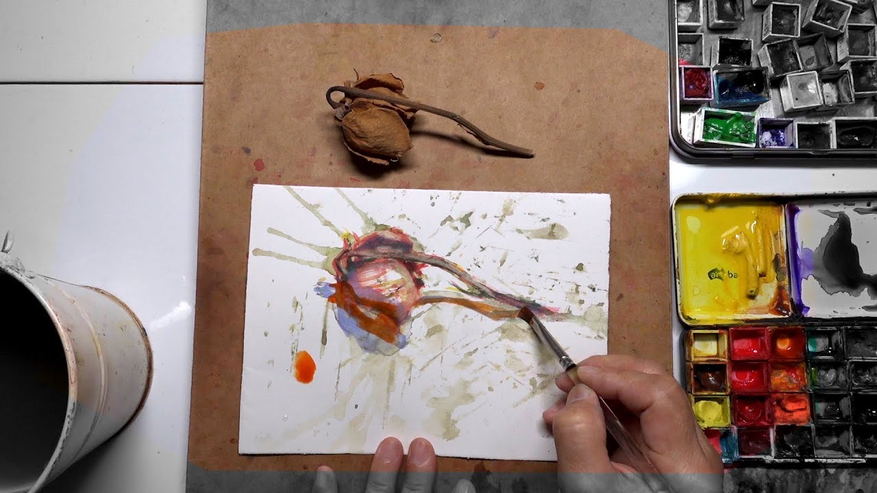 PROCESS: Daily Rose Watercolour Painting DAY 3833 (20260204WED)